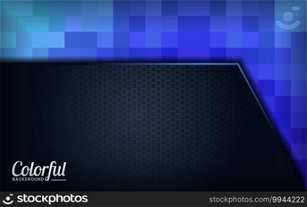 Modern colorful blue pixel background. Dark 3d abstract background