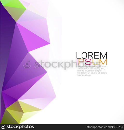 modern colorful geometric template on beside part and white space for text. Modern background for business or technology presentation, app cover, online presentation website element.