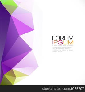 modern colorful geometric template on beside part and white space for text. Modern background for business or technology presentation, app cover, online presentation website element.