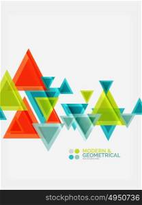 Modern colorful geometrical triangles with shiny glossy effect with sample text. Modern colorful geometrical triangles with shiny glossy effect with sample text. Vector abstract background design template for your slogan, message or presentation