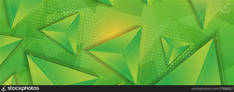 Modern Colorful Green Background with Abstract Triangle Shape Combination. Graphic Design Element.
