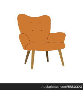 Modern comfortable armchair. Stylish furniture Hand drawn. Isolated on white background.Vector illustration