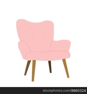 Modern comfortable armchair. Stylish furniture Hand drawn. Isolated on white background.Vector illustration