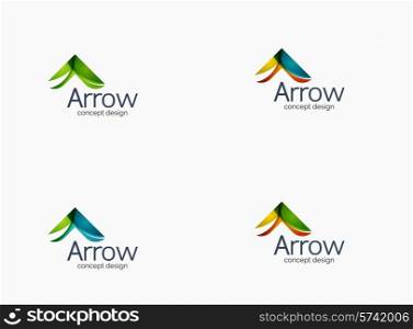 Modern company logo, clean glossy design. Abstract shape made of color overlapping wave pieces