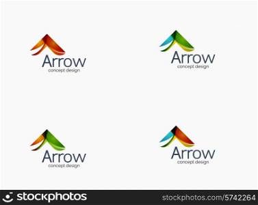 Modern company logo, clean glossy design. Abstract shape made of color overlapping wave pieces