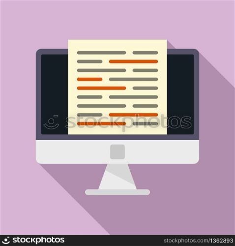 Modern computer editor icon. Flat illustration of modern computer editor vector icon for web design. Modern computer editor icon, flat style