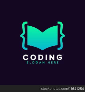 Modern computer programming coding logo design Vector Image