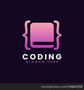 Modern computer programming coding logo design Vector Image