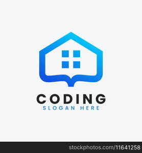 Modern computer programming coding logo design Vector Image