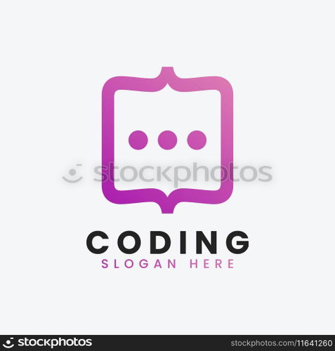 Modern computer programming coding logo design Vector Image