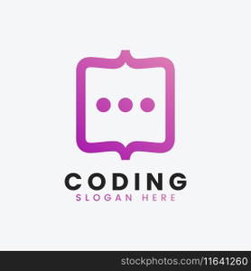 Modern computer programming coding logo design Vector Image