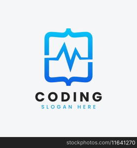 Modern computer programming coding logo design Vector Image