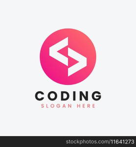 Modern computer programming coding logo design Vector Image