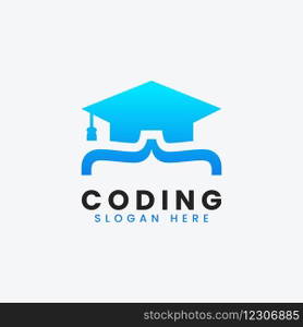 Modern computer programming coding logo design Vector Image