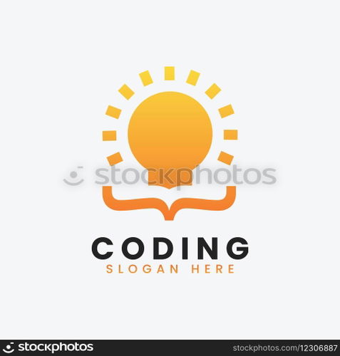 Modern computer programming coding logo design Vector Image