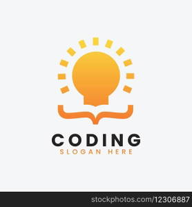 Modern computer programming coding logo design Vector Image