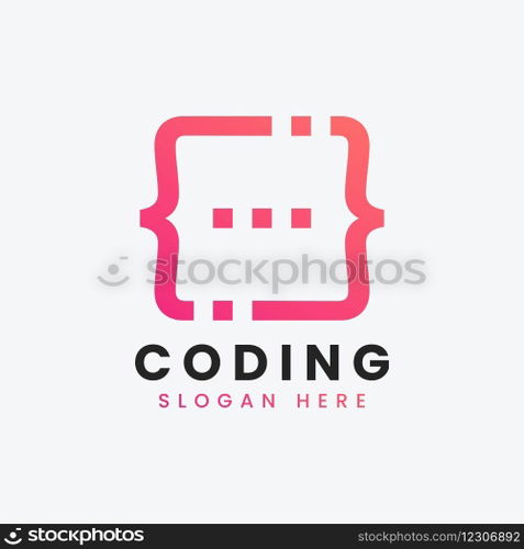 Modern computer programming coding logo design Vector Image