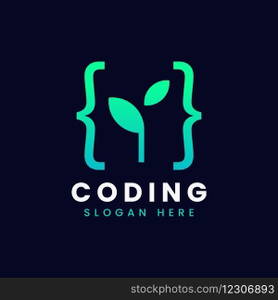 Modern computer programming coding logo design Vector Image