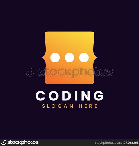 Modern computer programming coding logo design Vector Image