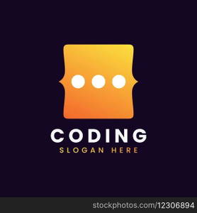 Modern computer programming coding logo design Vector Image
