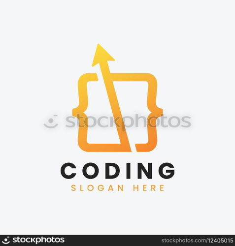 Modern computer programming coding logo design Vector Image