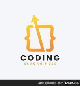 Modern computer programming coding logo design Vector Image