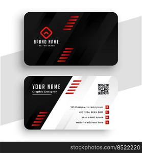 modern corporate business card with red lines