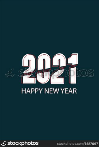 Modern creative design happy new year 2021 concept for banner, poster or greeting card