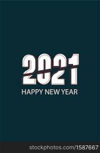 Modern creative design happy new year 2021 concept for banner, poster or greeting card