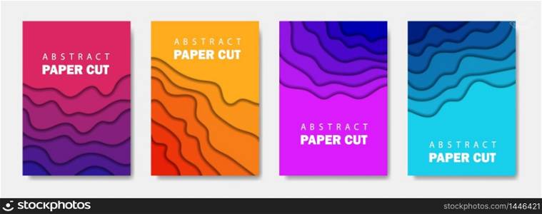 Modern creative set of posters with a 3d abstract background and paper cut shapes. Design layout, minimal template for flyers, website and business presentations. vector eps10. Modern creative set of posters with a 3d abstract background and paper cut shapes. Design layout, minimal template for flyers, website and business presentations. vector