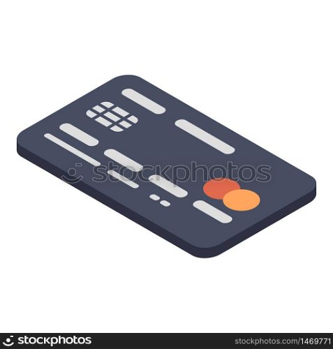 Modern credit card icon. Isometric of modern credit card vector icon for web design isolated on white background. Modern credit card icon, isometric style