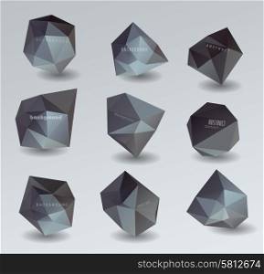 modern crystal black Label, bubble/ Geometrical vector