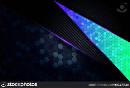 Modern dark abstract background with shinny blue tosca composition. Graphic design element. Vector illustration.