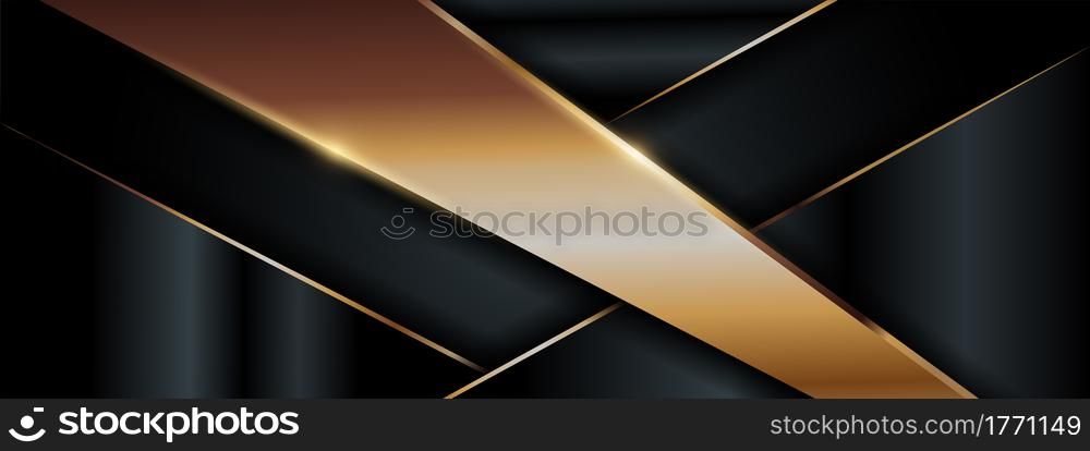 Modern Dark Background and Golden Element Combination Background Design. Graphic Design Element.