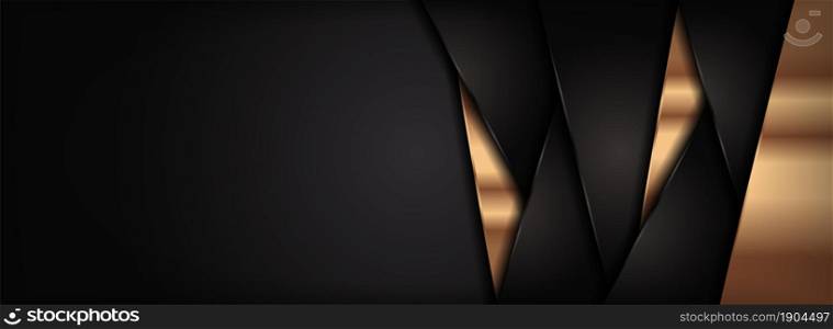 Modern Dark Brown and Golden Lines Combination Background Design with Overlap Layer Textured Style Concept. Graphic Design Element.