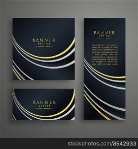 modern dark golden invitation card design set