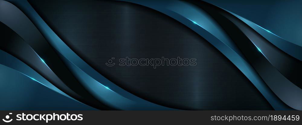 Modern Dark Navy Background with Futuristic Overlap Layered Style Concept. Graphic Design Element.