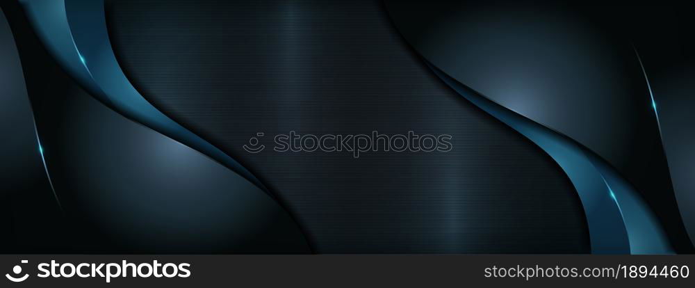 Modern Dark Navy Background with Futuristic Overlap Layered Style Concept. Graphic Design Element.