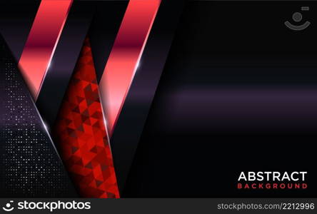 Modern Dark Purple Background Design Combined with Shinny Metallic Red and Polygon Element. Graphic Design Element.