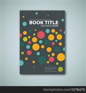 Modern dark Vector abstract brochure / book / flyer design template with color circles