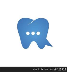 Modern dental chat logo design. Dental consulting icon. 