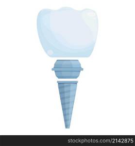 Modern dental implant icon cartoon vector. Dental tooth. Crown tooth. Modern dental implant icon cartoon vector. Dental tooth