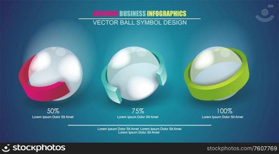 Modern design 3d Diagram template. Can be used for circular infographics, percent report and workflow layout.