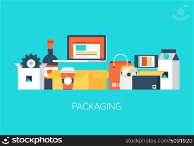 Modern design concept of flat package elements.