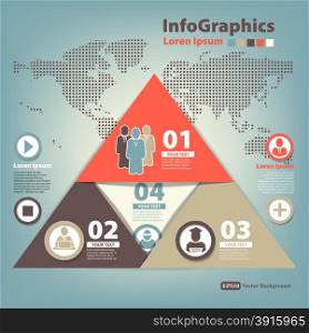 Modern Design template for infographics with pyramid of hierarchy