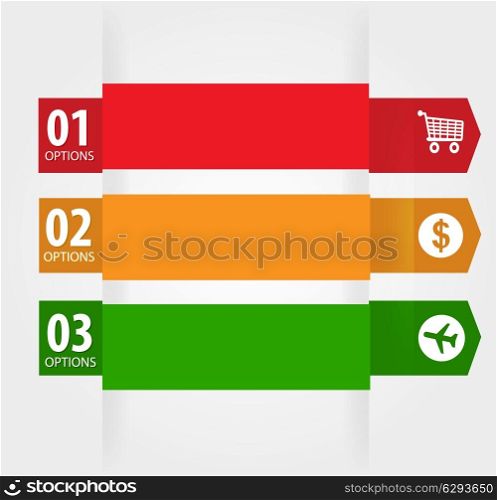 Modern design template with numbered banners - can be used for infographics - graphic or website layout vector/Horizontal