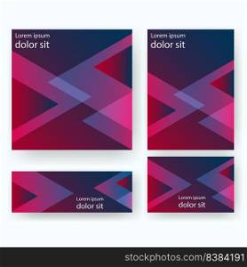 modern design triangle pattern banner templates set for print