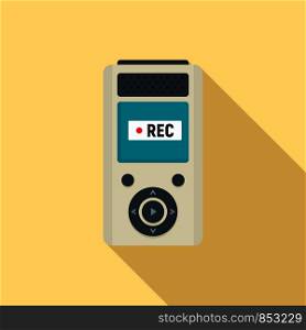 Modern dictaphone icon. Flat illustration of modern dictaphone vector icon for web design. Modern dictaphone icon, flat style