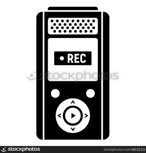 Modern dictaphone icon. Simple illustration of modern dictaphone vector icon for web design isolated on white background. Modern dictaphone icon, simple style