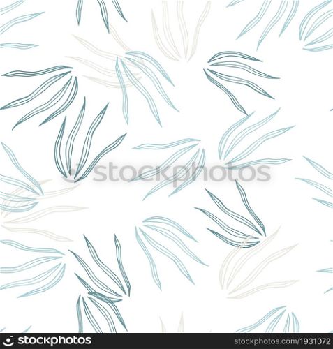Modern doodle grasss seamless pattern isolated on white background. Nature botanical wallpaper. Design for fabric, textile print, wrapping, cover. Simple vector illustration.. Modern doodle grasss seamless pattern isolated on white background.